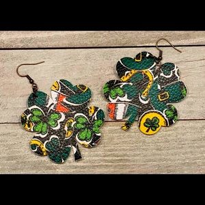 Faux Printed Leather Earrings